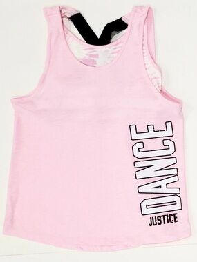 🌈6/$10 Justice Light Pink Dance Tank Top with Built in Sports Bra